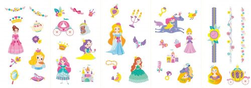 Tetováló és körömmatrica készlet, Hercegnők Avenir