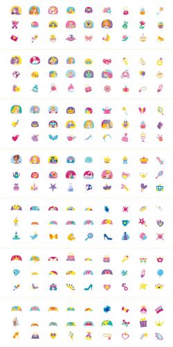 Tetováló és körömmatrica készlet, Hercegnők Avenir