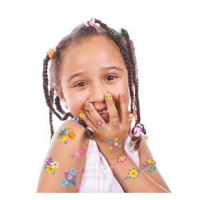 Tetováló és körömmatrica készlet, Virágok Avenir