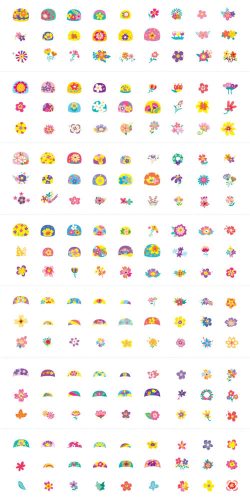 Tetováló és körömmatrica készlet, Virágok Avenir