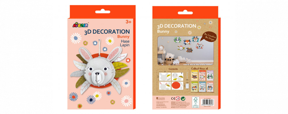 3D dekorációs puzzle, Nyuszi Avenir kész állapotban