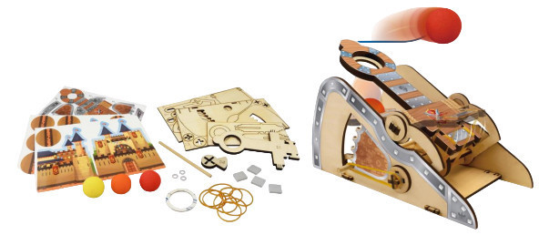 Összeépíthető katapult gép BUKI alkatrészei