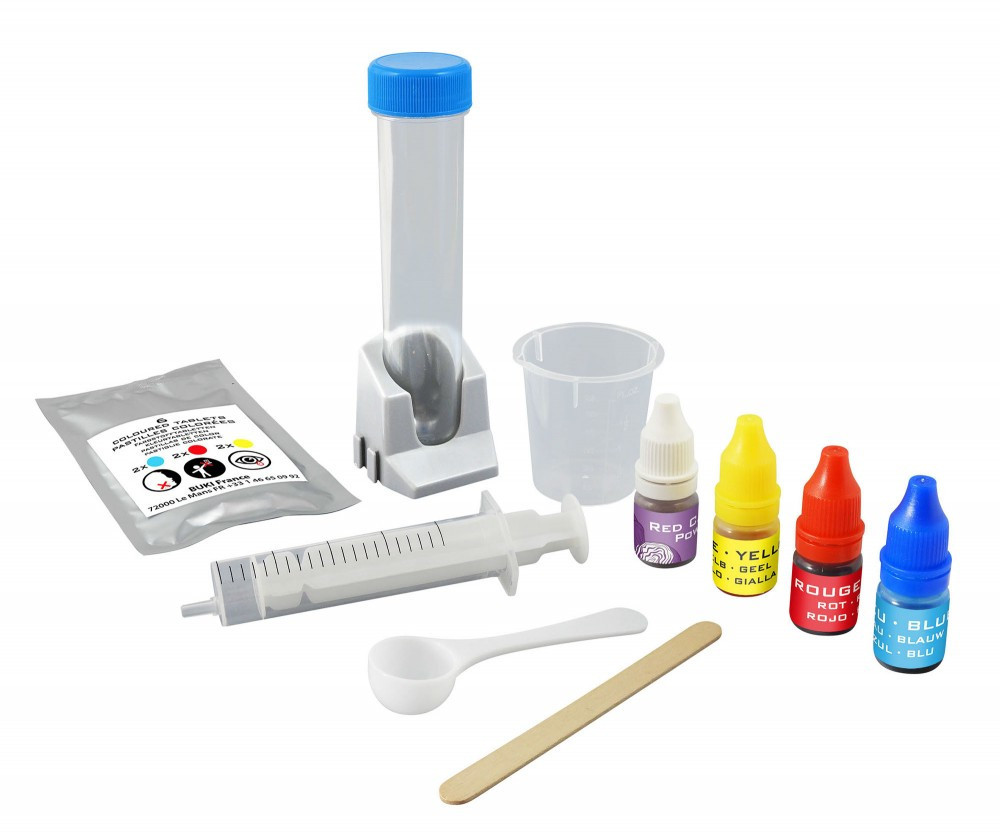 Mini Lab, Színek kémiája BUKI csomag tartalma