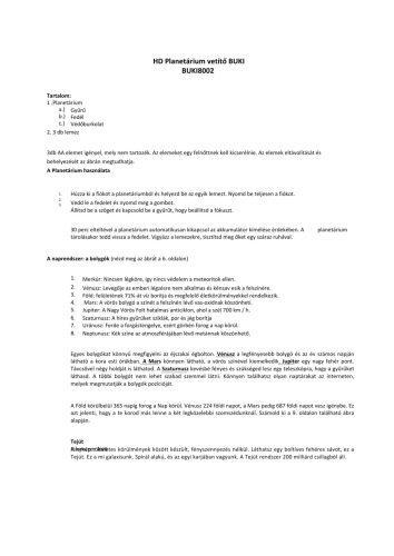 HD Planetárium vetítő BUKI