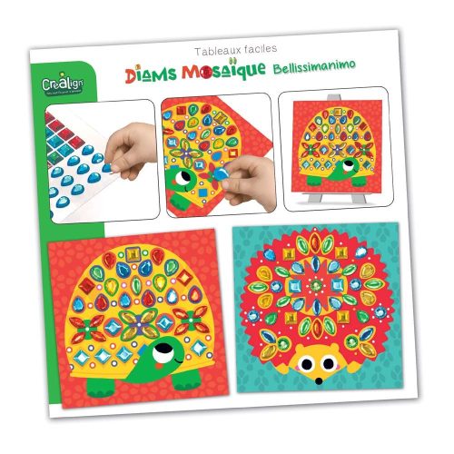 Csillogó kövek mozaikkép készítő-Mesés állatok CreaLign