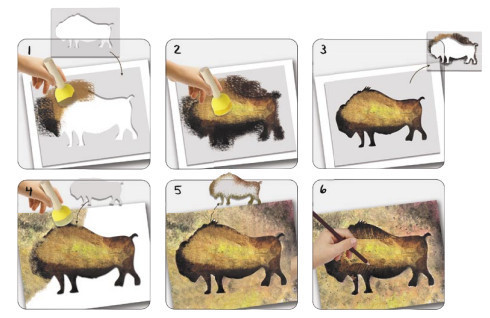 Kép készítés stencillel, Barlangi festmények Crealign