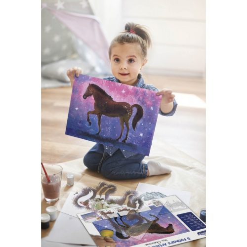 Kép készítés stencillel, Lovak Crealign