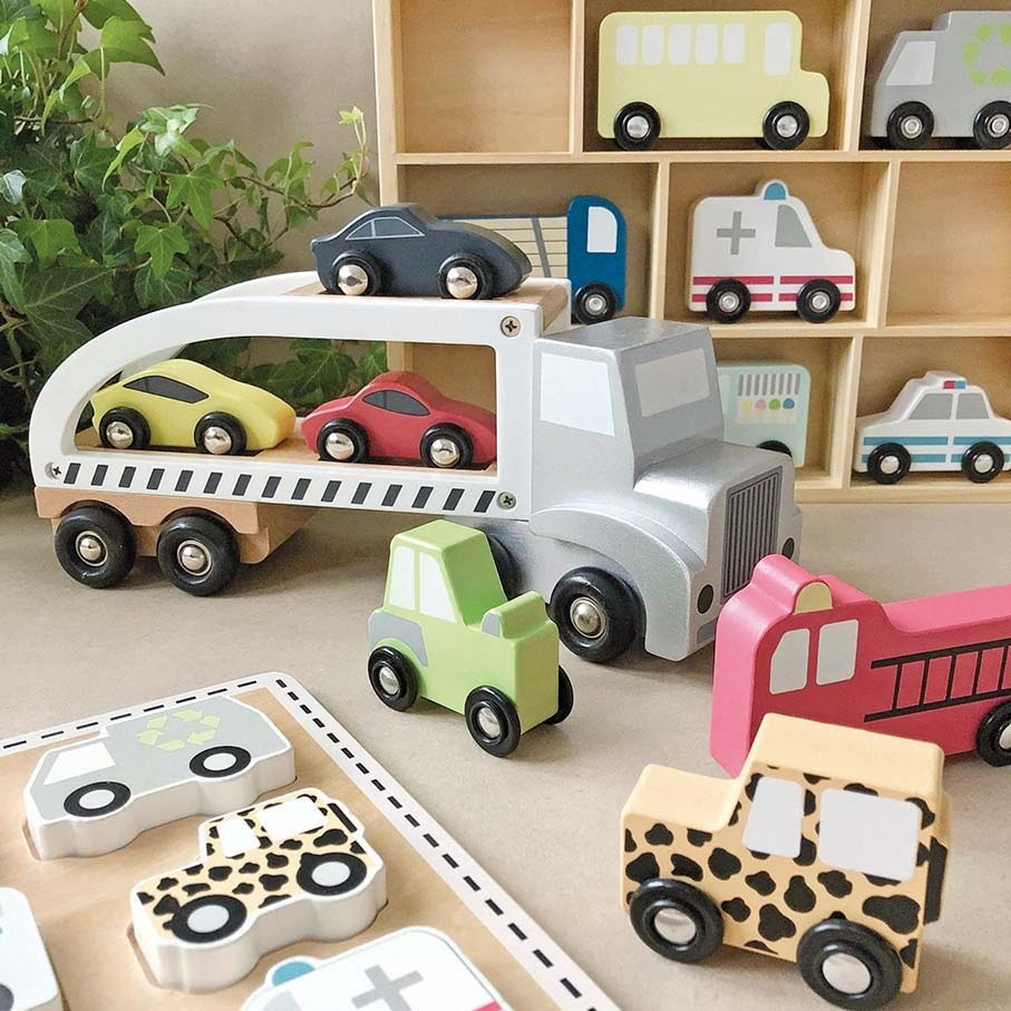 Jabadabado Autók fa puzzle darabjai