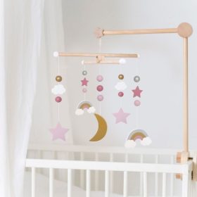   Kiságyforgó szivárványos pasztell rózsaszín, arany Jabadabado