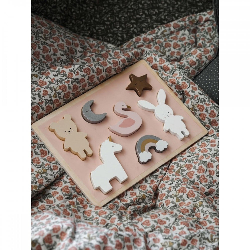 Jabadabado Fa puzzle Nyuszi és unikornis használat közben
