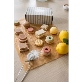 Teasütemények, tépőzáras fa játékkészlet Jabadabado