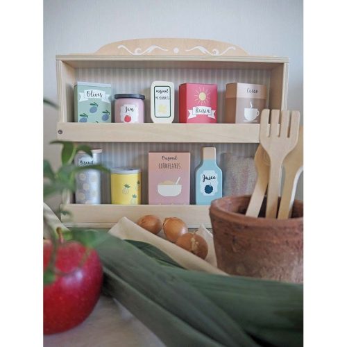 Fa polc élelmiszer kiegészítőkkel Jabadabado