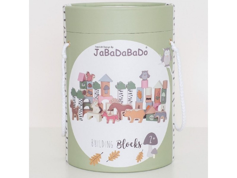 Jabadabado Fa Építőkocka - Erdei állatokkal díszítve