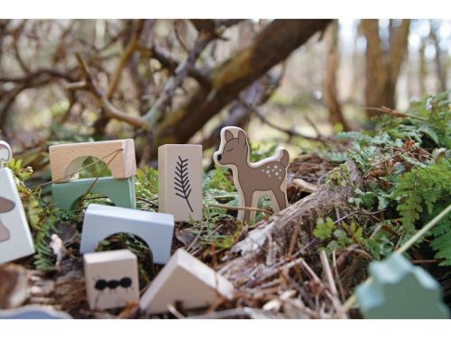 50 darabos fa építőkocka készlet - Az erdő állatai Jabadabado