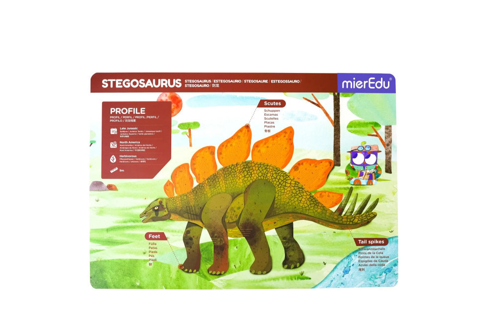 MierEdu Stegosaurus Hordozható Mágneses Tábla mágneses elemekkel