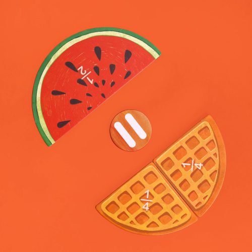 Finom ételek, törtek mágneses matematikai játék, MierEdu