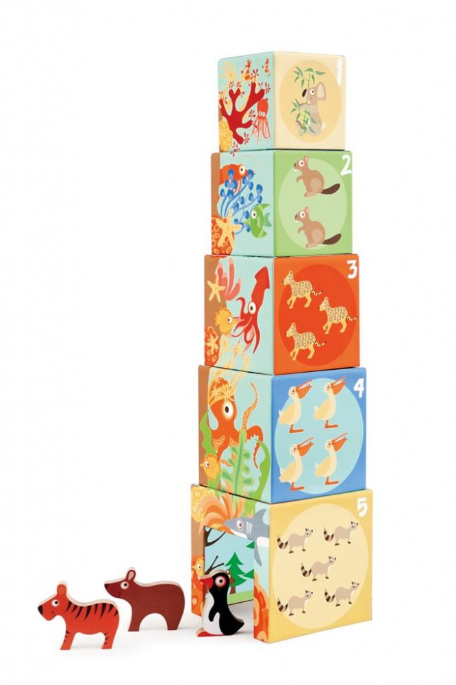 Scratch Europe Toronyépítő és puzzle - A világ állatai játék közben