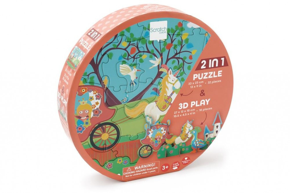 2 az 1-ben puzzle és 3D puzzle Hercegnő Scratch Europe