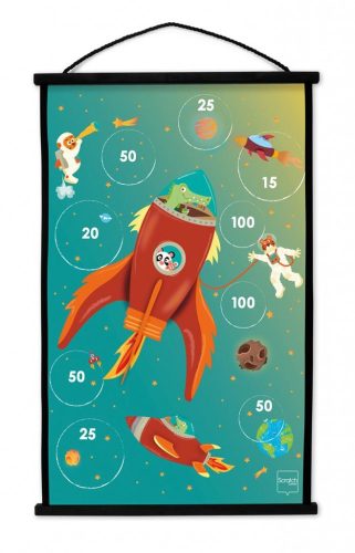 Darts kezdőkészlet, Űrhajó 38*60 cm 2 oldalas, Scratch Europe