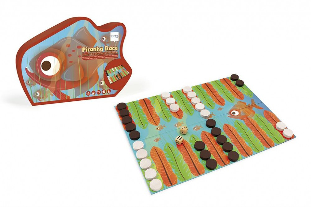 Piranja futam Backgammon társasjáték Scratch Europe