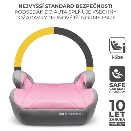 KINDERKRAFT Ülésmagasító i-Boost i-size 135-150 cm Pink - utolsó darab