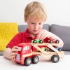 Játék autószállító kamion fából 4 kisautóvalNew Classic Toys