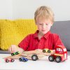 Játék autószállító kamion fából 4 kisautóvalNew Classic Toys