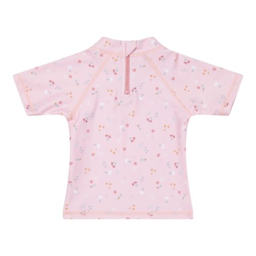Little Dutch gyerek rövid ujjú úszó póló kis pink virágok - 98/104