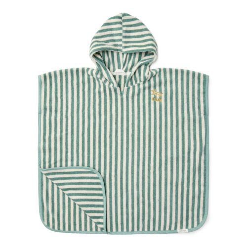 Little Dutch fürdőponcsó Seashells and Stripes Surf Blue