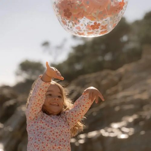 Little Dutch felfújható 3D strandlabda - Pink Flowers