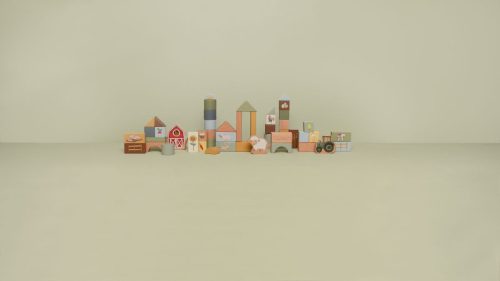 Little Dutch fa építőkocka 50 db - Little Farm