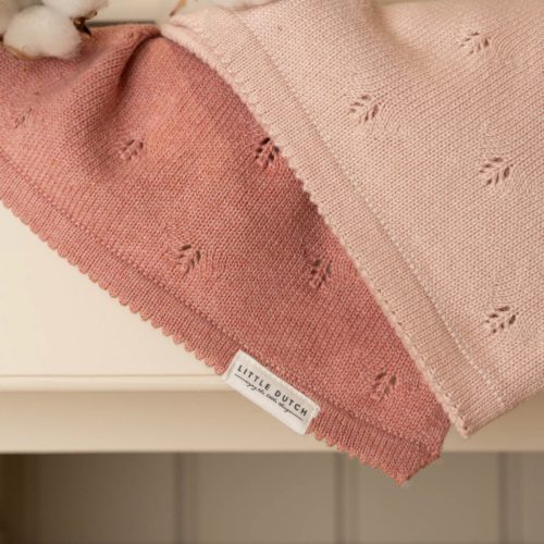 Little Dutch kötött babatakaró - Pure Pink Blush