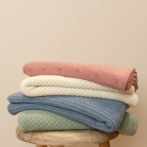 Little dutch kötött babatakaró Pure Denim Blue