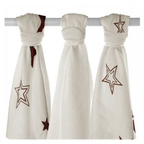   Xkko pelenka bambusz 70x70cm 3db barna csillagok mix BMB070013