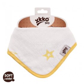   Xkko nyálkendő patentos bambusz citromsárga csillagok BMBBND018