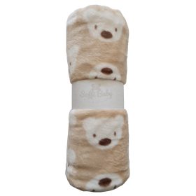   Soffi Baby takaró plüss dupla barna fehér macipofi 75x100cm