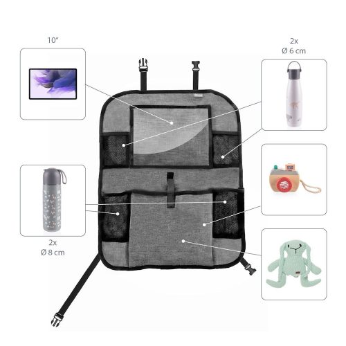 Zopa autós rendező üléstámlára tablet zsebbel fekete ZOP029112