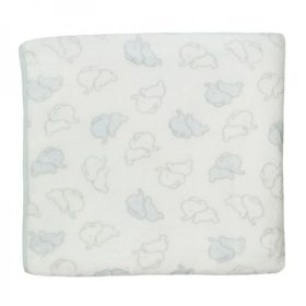   Soffi Baby takaró plüss dupla fehér kék-elefánt 75x100cm