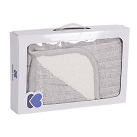   Kikkaboo takaró kötött/sherpa kétoldalas 75x100cm melange szürke