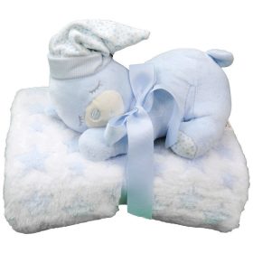   Gamberritos takaró - wellsoft 80x110cm plüss játékkal maci kék 10162