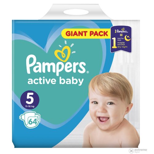 Pampers Active Baby 5 Giant Pack pelenka 11-16kg 64db