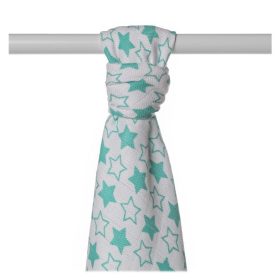   Xkko kifogó bambusz 90x100cm türkíz kicsi csillagok BMB090051