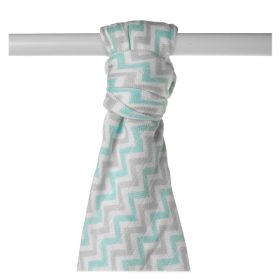 Xkko kifogó bambusz 90x100cm menta cikk-cakk BMB090046