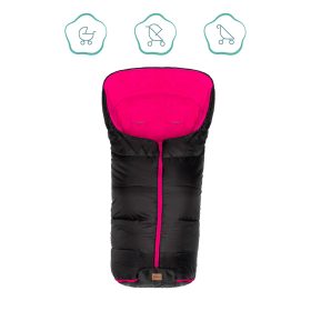  Fillikid bundazsák babakocsiba Eco big 1220-22 fekete pink béléssel