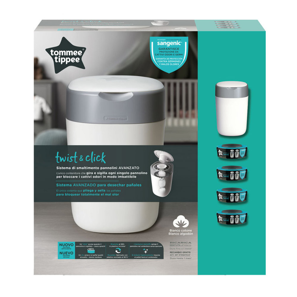 Tommee Tippee pelenkacsomagoló utántöltő 4db, pelenkatároló szemetessel Twist & Click fő kép