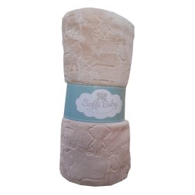 Soffi Baby takaró plüss dupla barna zoo 75x100cm