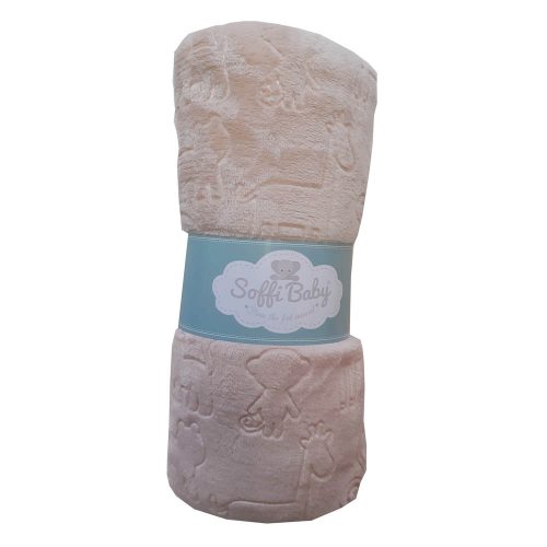 Soffi Baby takaró plüss dupla barna zoo 75x100cm