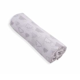 Kikkaboo takaró muszlin kétoldalas 90x90cm bézs felhős