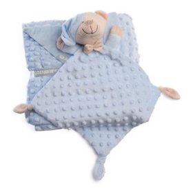   Gamberritos takaró - plüss buborékos anyagú 80x110cm plüss szundikendővel maci kék 10339