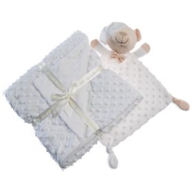   Gamberritos takaró - plüss buborékos anyagú 80x110cm plüss szundikendővel maci fehér 10339